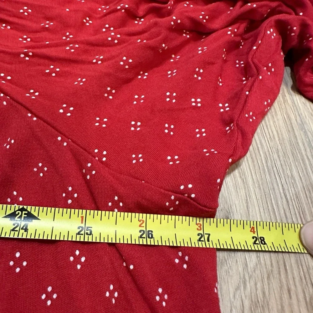 EILEEN WEST 100% MODAL‎ KNIT GOWN LONG SLV Red Lace Cottagecore Trad Wife Sz 3X